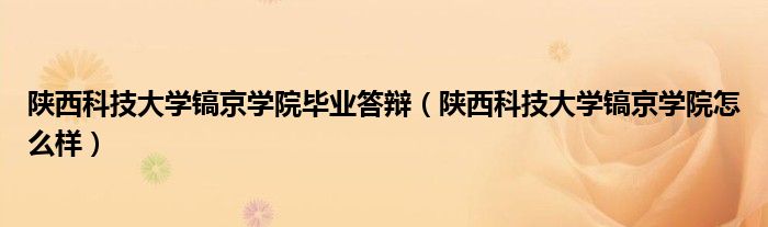 陕西科技大学镐京学院毕业答辩(陕西科技大学镐京学院怎么样)