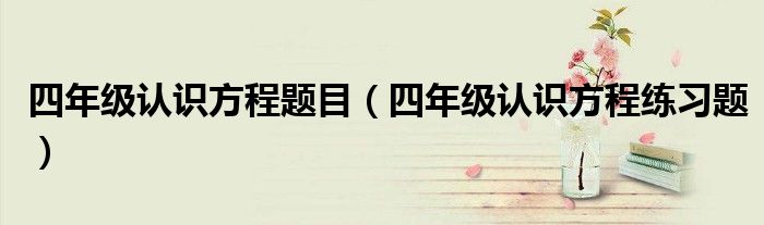 四年级认识方程题目(四年级认识方程练习题)