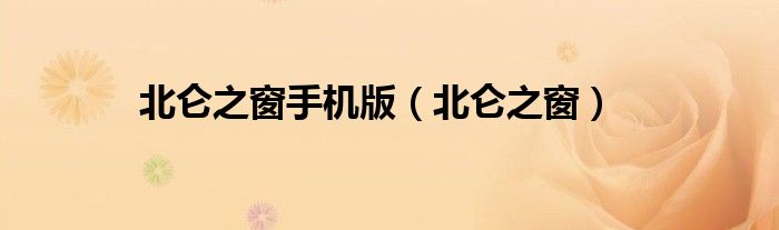 北仑之窗手机版(北仑之窗)