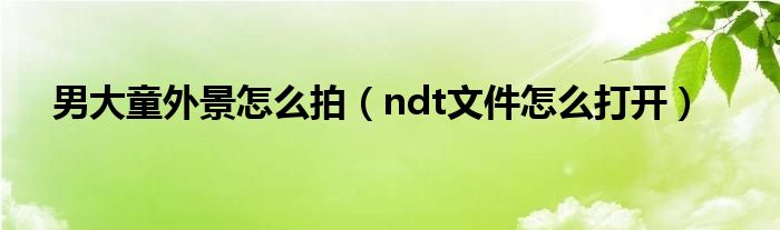 男大童外景怎么拍(ndt文件怎么打开)