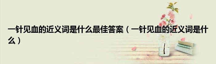 一针见血的近义词是什么最佳答案(一针见血的近义词是什么)