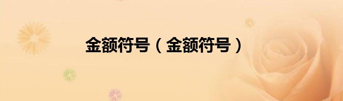 金额符号（金额符号）