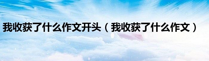 我收获了什么作文开头（我收获了什么作文）