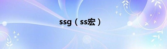 ssg(ss宏)