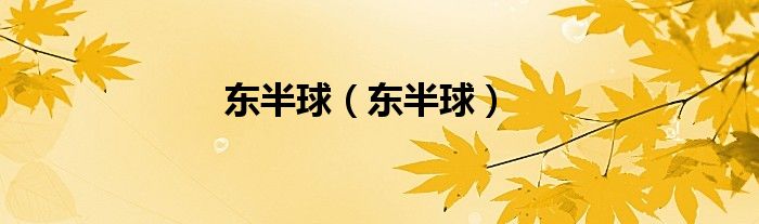 东半球（东半球）