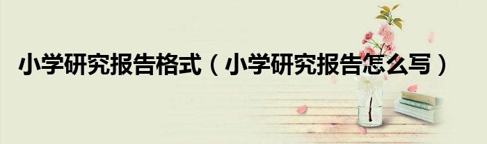 小学研究报告格式（小学研究报告怎么写）