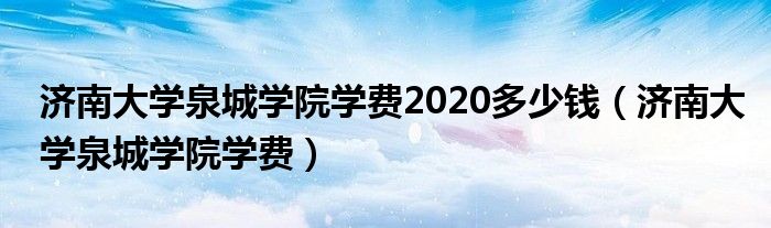 济南大学泉城学院学费2020多少钱(济南大学泉城学院学费)