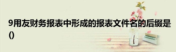 9用友财务报表中形成的报表文件名的后缀是()