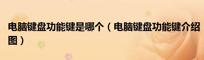 电脑键盘功能键是哪个(电脑键盘功能键介绍图)