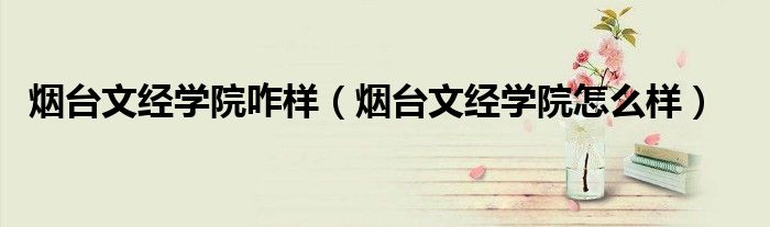 烟台文经学院咋样(烟台文经学院怎么样)