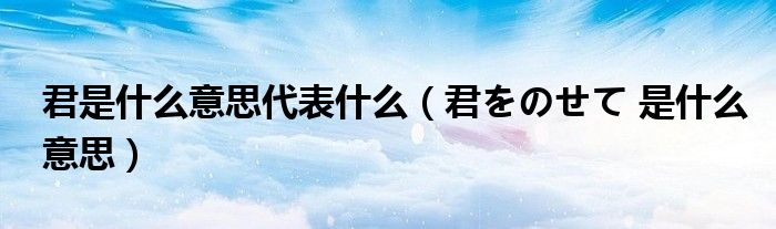 君是什么意思代表什么(君をのせて 是什么意思)