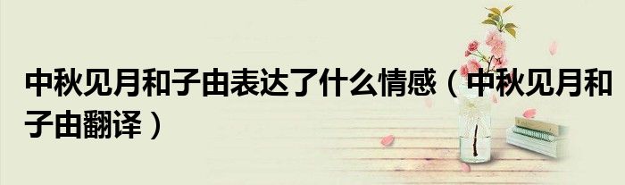 中秋见月和子由表达了什么情感(中秋见月和子由翻译)