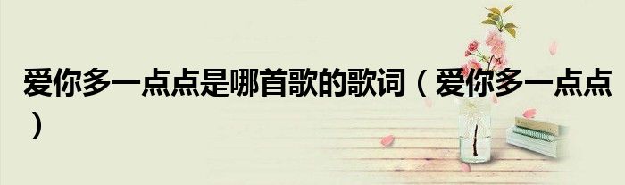 爱你多一点点是哪首歌的歌词(爱你多一点点)