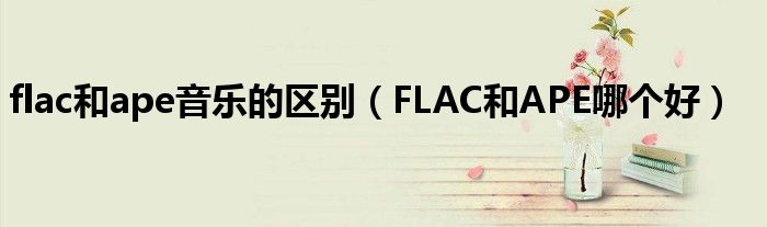 flac和ape音乐的区别(FLAC和APE哪个好)