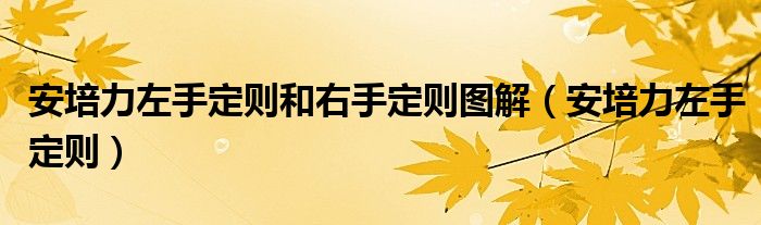 安培力左手定则和右手定则图解(安培力左手定则)