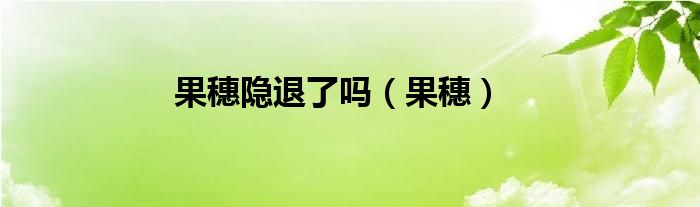 果穗隐退了吗（果穗）