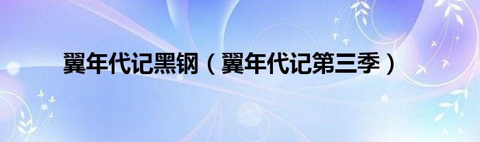 翼年代记黑钢(翼年代记第三季)