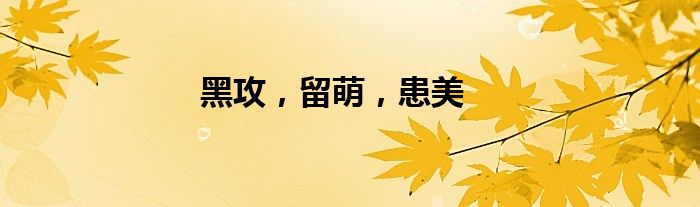 黑攻，留萌，患美