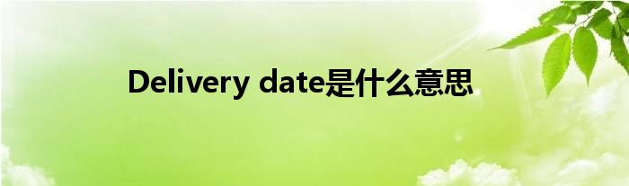 Delivery date是什么意思