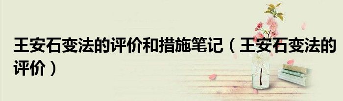 王安石变法的评价和措施笔记(王安石变法的评价)
