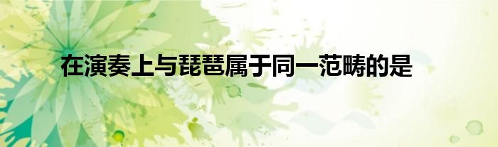 在演奏上与琵琶属于同一范畴的是
