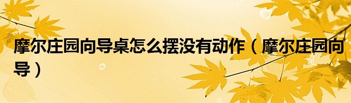 摩尔庄园向导桌怎么摆没有动作(摩尔庄园向导)