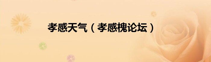 孝感天气（孝感槐论坛）