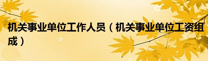 机关事业单位工作人员(机关事业单位工资组成)