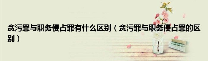 贪污罪与职务侵占罪有什么区别（贪污罪与职务侵占罪的区别）