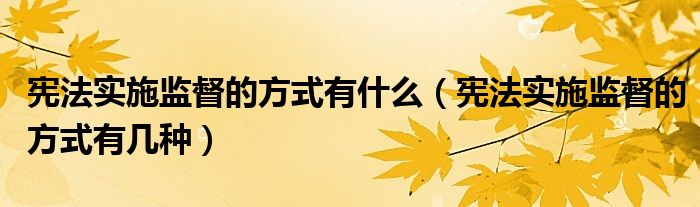 宪法实施监督的方式有什么(宪法实施监督的方式有几种)
