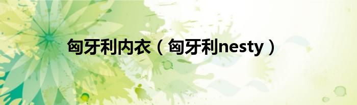 匈牙利内衣（匈牙利nesty）