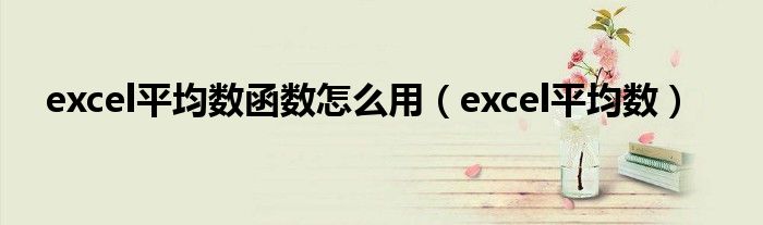 excel平均数函数怎么用(excel平均数)