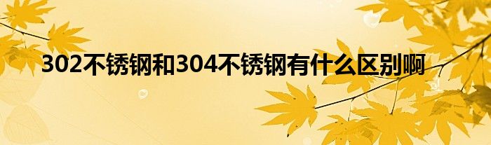 302不锈钢和304不锈钢有什么区别啊