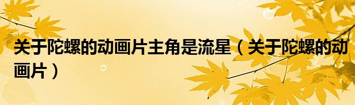 关于陀螺的动画片主角是流星(关于陀螺的动画片)