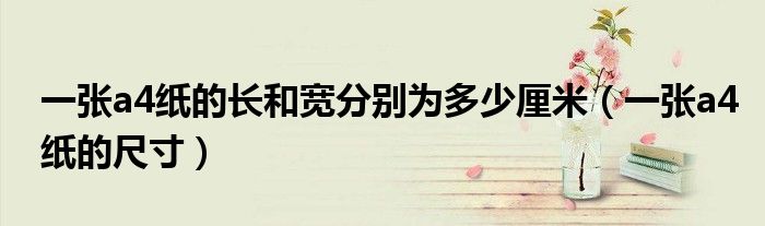 一张a4纸的长和宽分别为多少厘米(一张a4纸的尺寸)