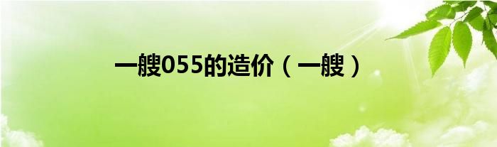 一艘055的造价(一艘)