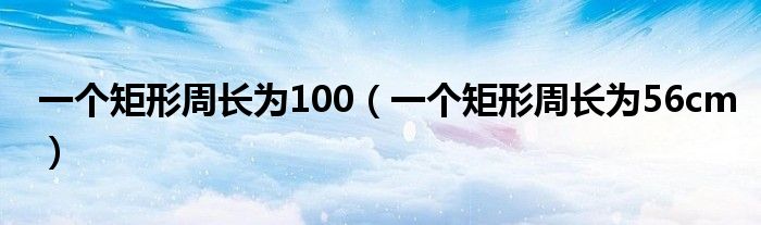 一个矩形周长为100（一个矩形周长为56cm）