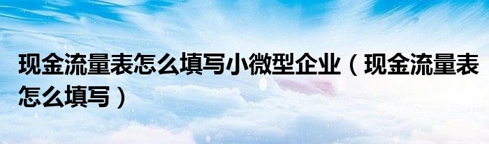 现金流量表怎么填写小微型企业(现金流量表怎么填写)