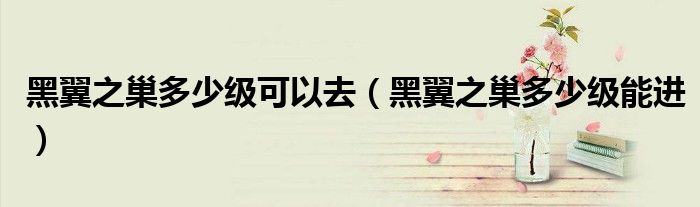 黑翼之巢多少级可以去(黑翼之巢多少级能进)