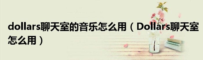 dollars聊天室的音乐怎么用(Dollars聊天室怎么用)
