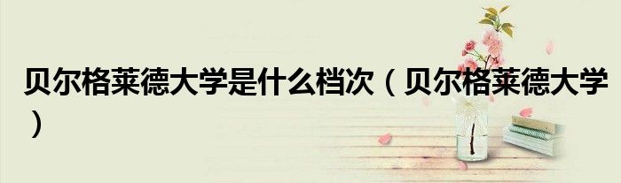 贝尔格莱德大学是什么档次(贝尔格莱德大学)