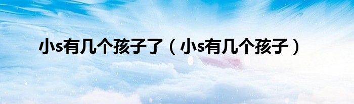 小s有几个孩子了(小s有几个孩子)