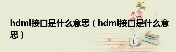 hdml接口是什么意思(hdml接口是什么意思)