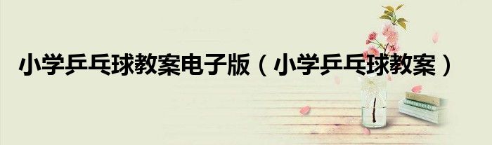 小学乒乓球教案电子版(小学乒乓球教案)