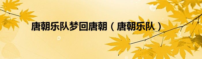 唐朝乐队梦回唐朝(唐朝乐队)