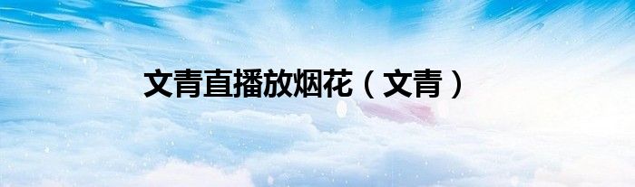 文青直播放烟花（文青）