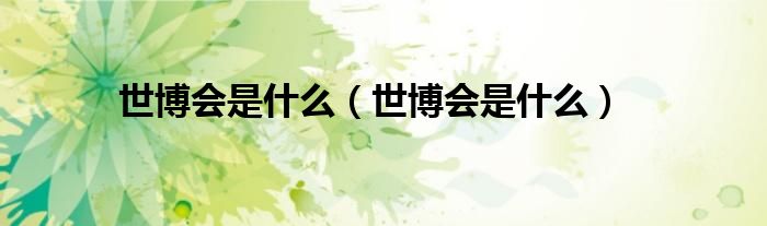 世博会是什么(世博会是什么)