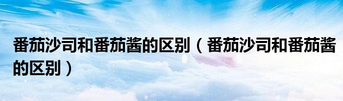 番茄沙司和番茄酱的区别(番茄沙司和番茄酱的区别)