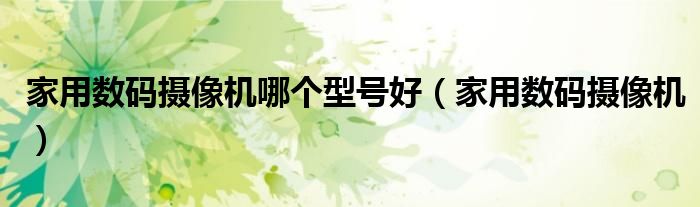 家用数码摄像机哪个型号好(家用数码摄像机)