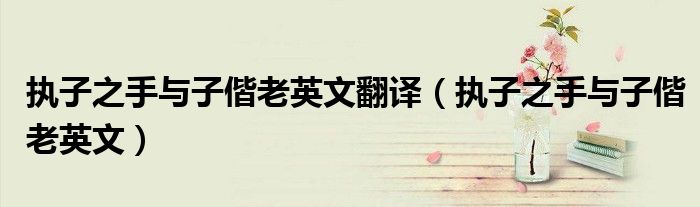 执子之手与子偕老英文翻译(执子之手与子偕老英文)
